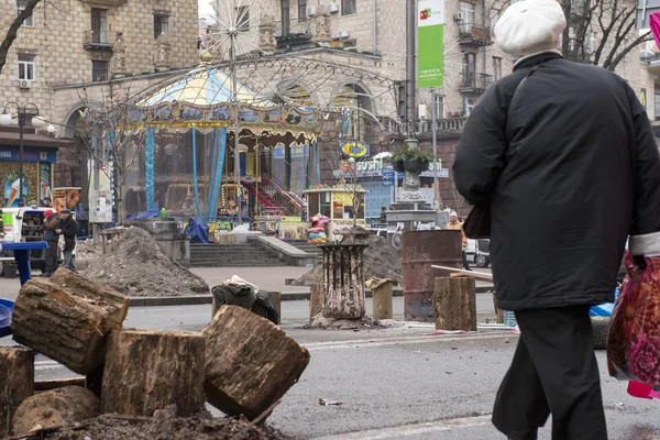 Upplopp i khreschatyk street i kiev — Stockfoto