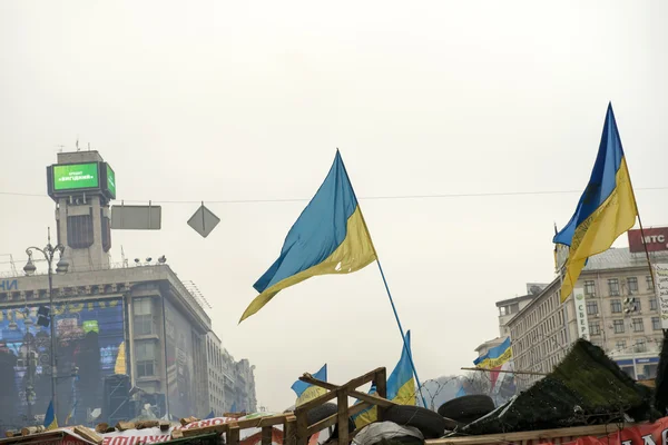 Barricades in de straten van Kiev — Stockfoto