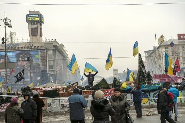 Баррикады на улицах Киева — стоковое фото