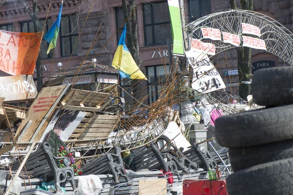 Barricadas en Kiev — Foto de Stock