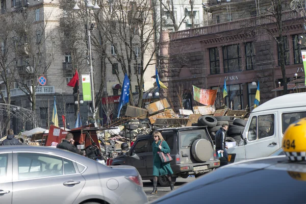 Barricadas en Kiev — Foto de Stock