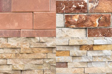 Building natural stone cladding clipart