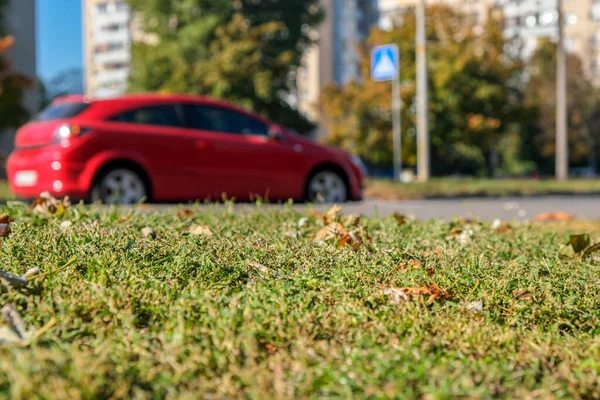 Herfst Schets Achtergrond Met Vergeling Vallende Bladeren Het Park Voorkant — Stockfoto