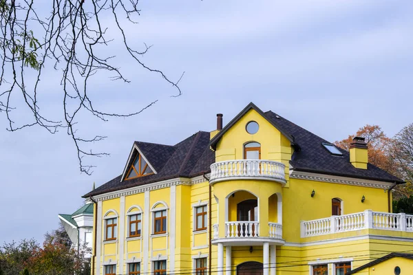 Uitzicht Woonwijk Van Stad Kiev Buurt Van Botanische Tuin Een — Stockfoto