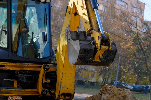 Wymiana Starych Torów Tramwajowych Kijowie Październik 2021 Przygotowanie Układania Nowych — Zdjęcie stockowe