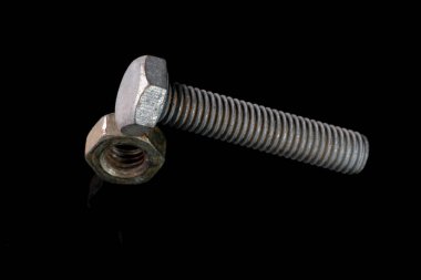 Eski sürgülü ve fındıklı siyah ayna arka plan yakın çekim makro fotoğraf