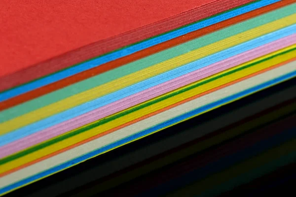 Paquete Papelería Multicolor Primer Plano Fondo Papel — Foto de Stock