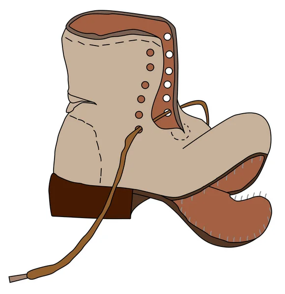 Old Torn Lace Boot Sticking Out Nails Torn Sole Vector — Stock Photo, Image