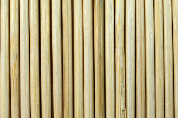 Texturované Dřevěné Pozadí Bambusových Kulatých Tyčinek Ležících Bok Boku Celoobrazovkové — Stock fotografie