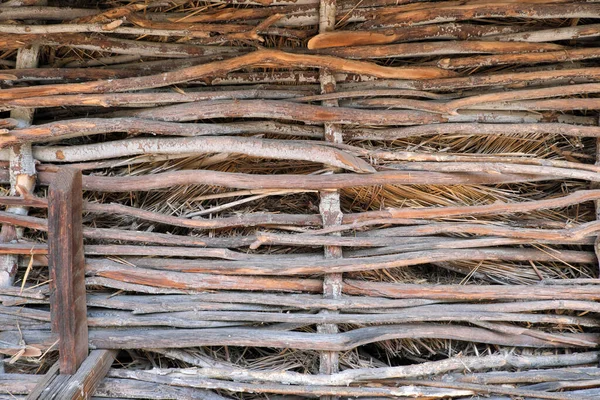 Wooden Background Wicker Vines Close — Stockfoto