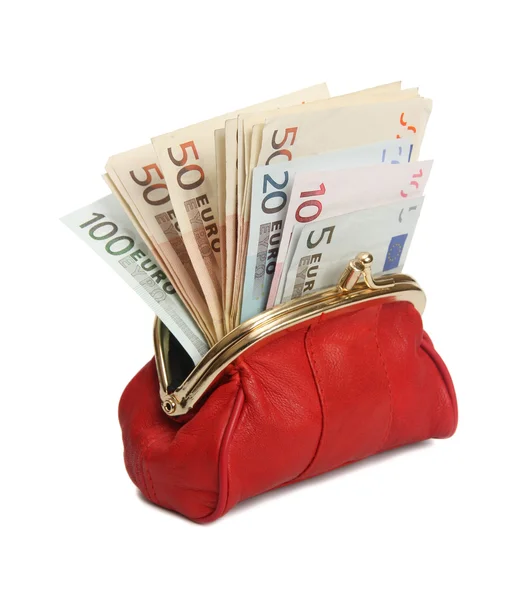 Tam kırmızı cüzdan.