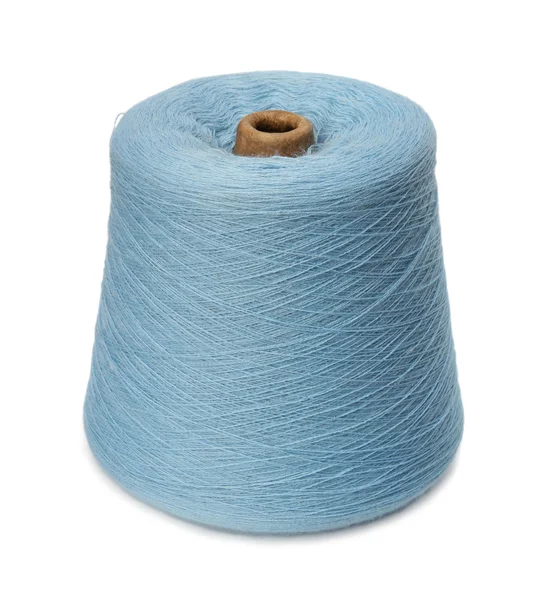 Spool of a dark blue yarn. — Stock Photo, Image