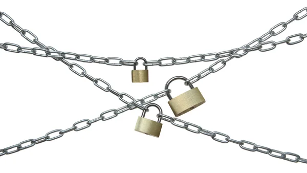 The padlock and chains. — Stock Photo, Image