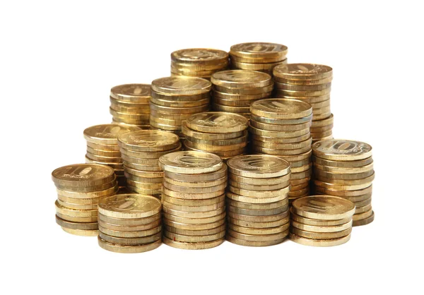 Beyaz arkaplanda paralar.