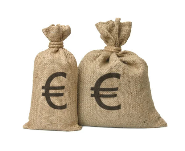 Zacskó a zsákolás euro. — Stock Fotó