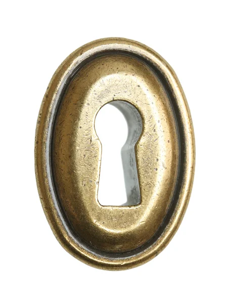 beyaz zemin üzerinde anahtar deliği.