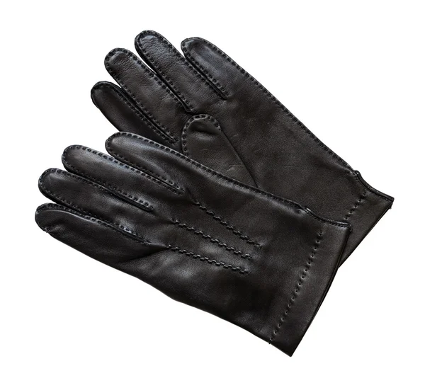 Black leather gloves. — Stock Photo, Image