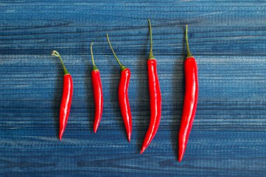 ahşap masa üzerinde kırmızı sıcak biber biber