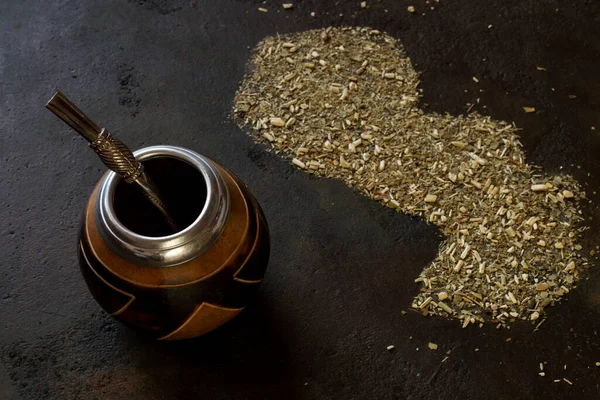 Yerba Mate Gourd Matero Shape Paraguay Made Yerba Mate — Stockfoto