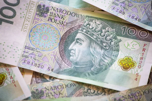Polnisches Geld 100 Zloty Geschäftlicher Hintergrund Polnische Währung — Stockfoto