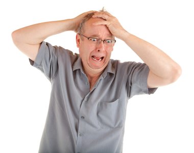 Man in Shock Just Got Very Bad News clipart