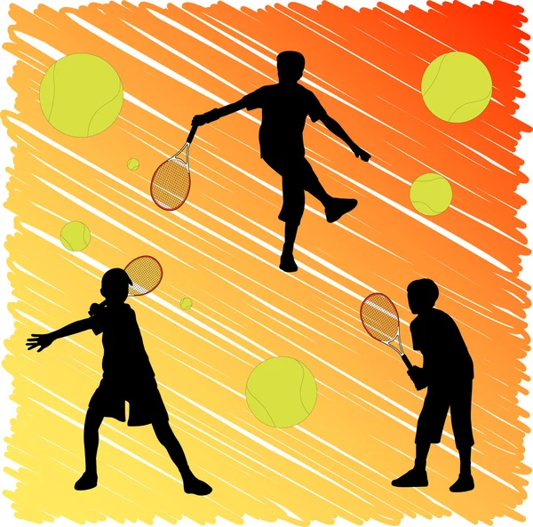 テニスの子供 — ストックベクタ