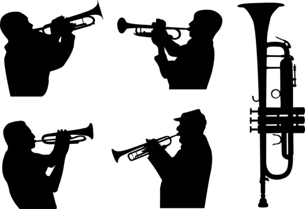 Silhouettes trompettes Vecteur En Vente