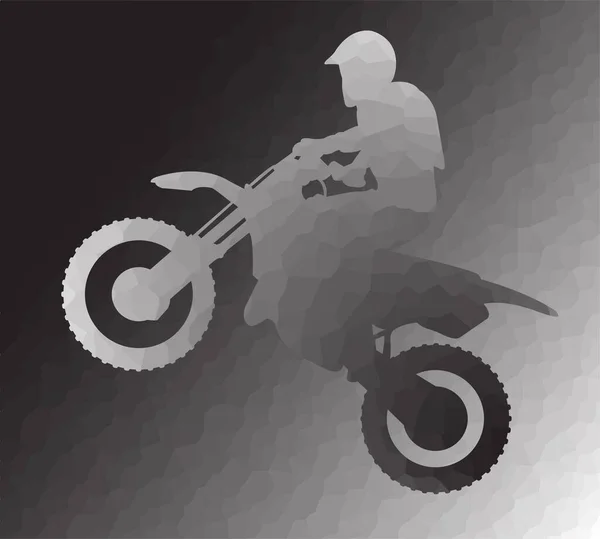 Motocross Silhouette Abstract Background Vector — Vettoriale Stock