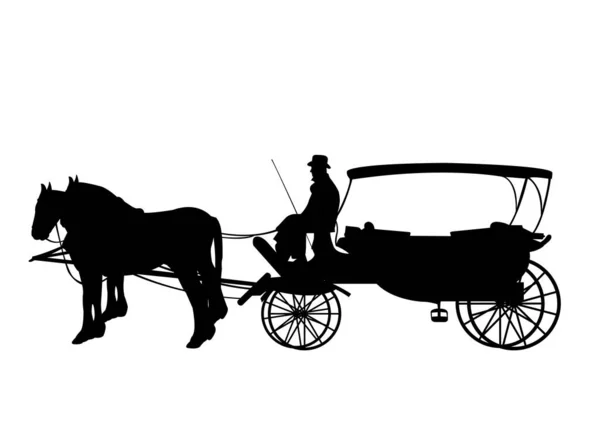 Carriage Silhouette Vector Illustration — Stok Vektör