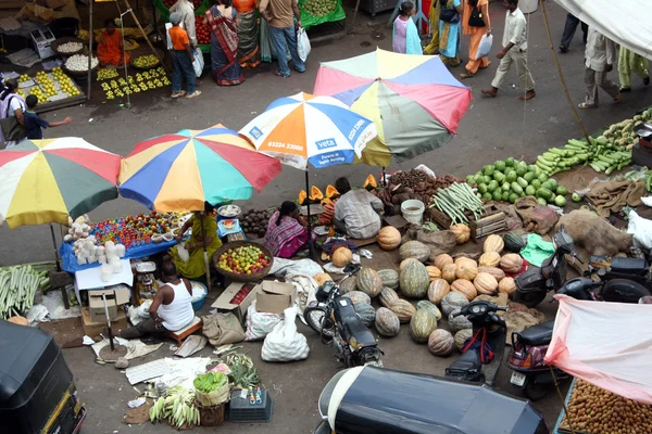 Mercado indiano de produtos hortícolas — Fotografia de Stock