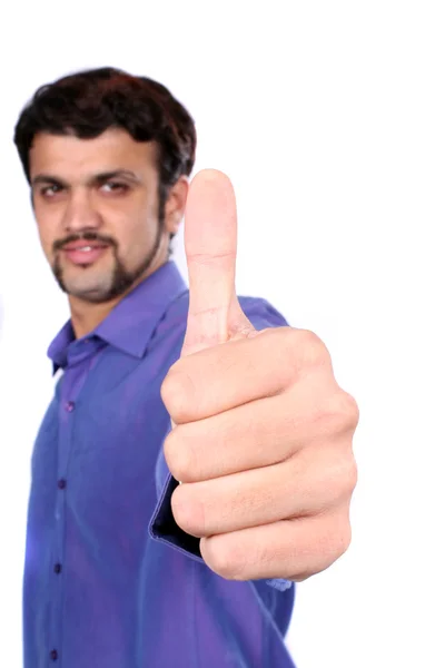 Indian Man Wishing Good Luck — Stock Photo, Image