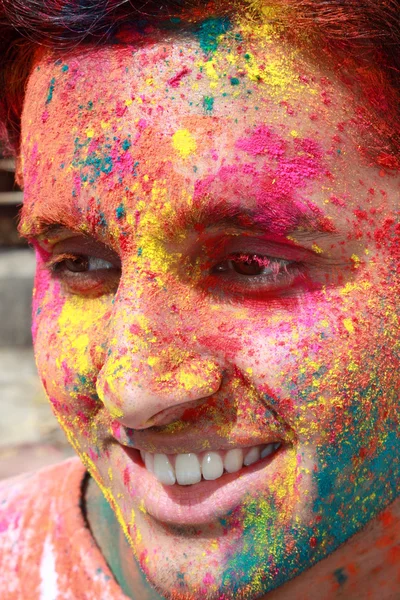 Cara de Holi — Fotografia de Stock