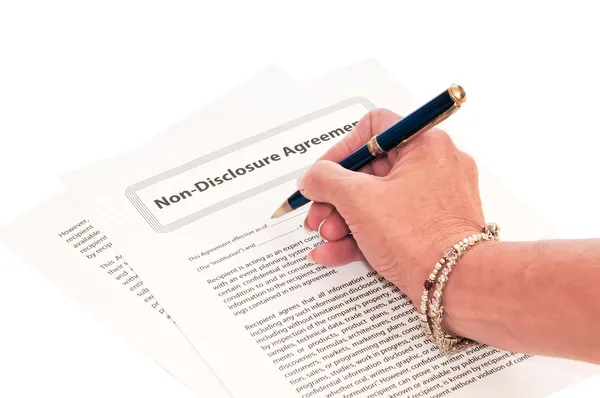 Woman Signing NDA Form — Stock Photo, Image