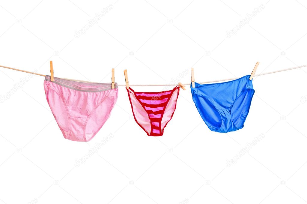 Three Pair of Panties on Clothesline