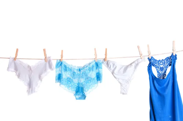 Clothesline üzerinde seksi iç çamaşırı — Stok fotoğraf