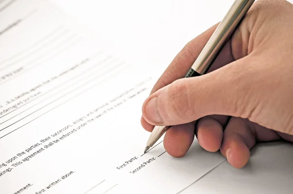 Signing a Contract — Stock Photo, Image