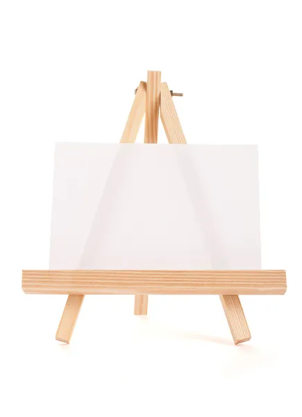 Beyaz canvas ile ahşap şövale — Stok fotoğraf