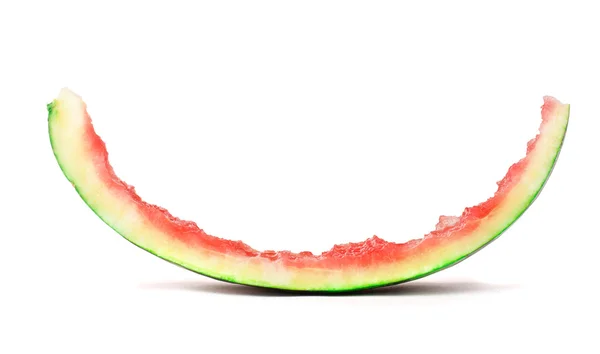 Scheibe Wassermelone gegessen — Stockfoto