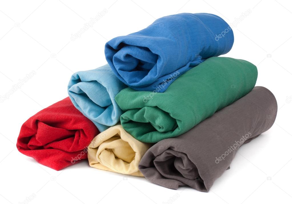 Stack of rolled clothes