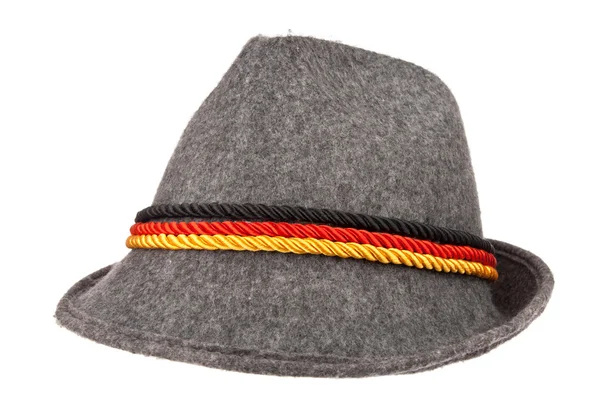 Chapéu cinza com listras coloridas — Fotografia de Stock