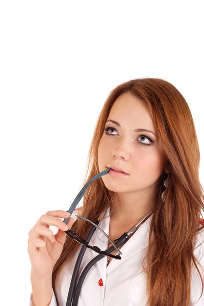 Young doctor thinking about something — Stock Photo, Image