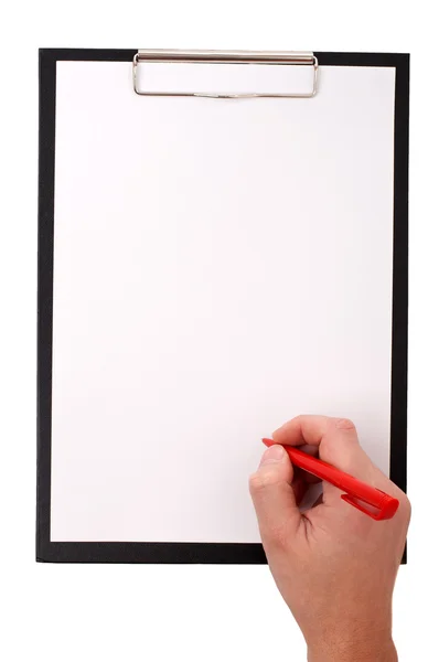 Iemand op een schone papier schrijft — Stockfoto