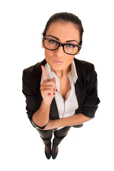 Funny portrait of serious woman — Stock Photo, Image