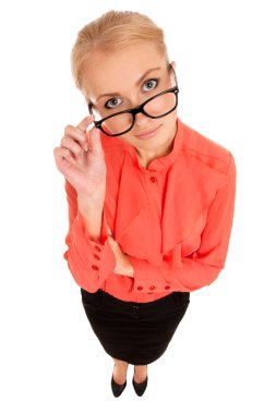 genç bir kadın sana gözlük bakmak