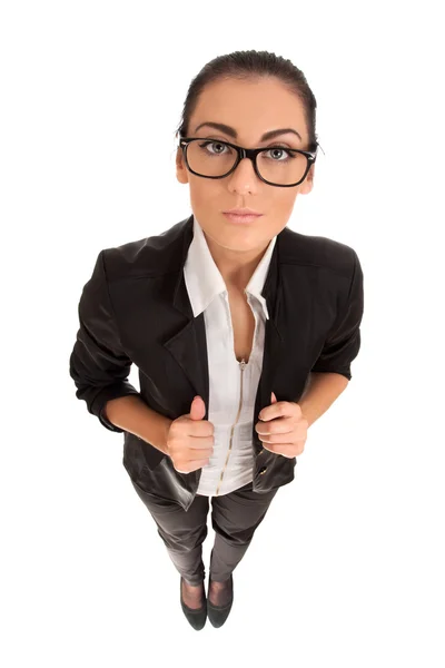 Funny portrait of serious woman — Stock Photo, Image