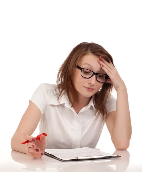 Schocked young woman — Stock Photo, Image