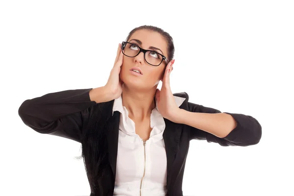 Portrait of young stressed business woman — Stock Photo, Image