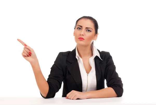 Angry business woman firing someone — Stock Photo, Image