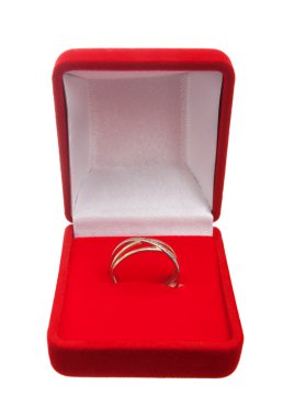 Alyans kırmızı bir kutu içinde