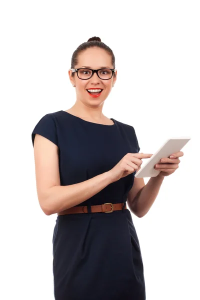 Young woman holding digital tablet — Stock Photo, Image